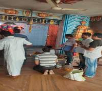 Celebrating Foundation at Hanuman Mandir